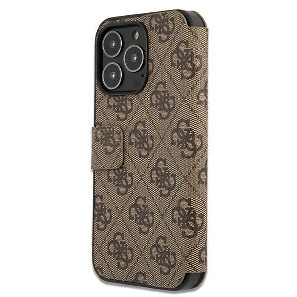 Aizmugurējais vāciņš Guess Guess GUBKP13X4GMGBR iPhone 13 Pro Max 6.7" brown/brown book 4G Big Metal Logo