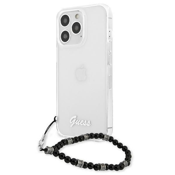 Aizmugurējais vāciņš Guess Guess GUHCP13LKPSBK iPhone 13 Pro / 13 6.1" Transparent hard case Black Pearl