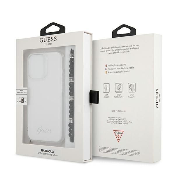 Aizmugurējais vāciņš Guess Guess GUHCP13LKPSBK iPhone 13 Pro / 13 6.1" Transparent hard case Black Pearl