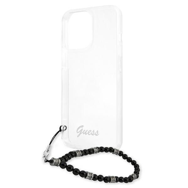 Aizmugurējais vāciņš Guess Guess GUHCP13LKPSBK iPhone 13 Pro / 13 6.1" Transparent hard case Black Pearl