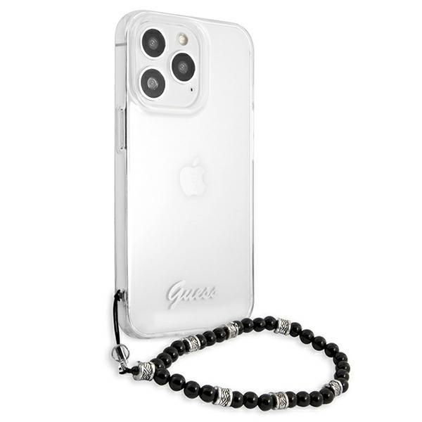 Aizmugurējais vāciņš Guess Guess GUHCP13LKPSBK iPhone 13 Pro / 13 6.1" Transparent hard case Black Pearl