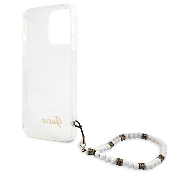 Aizmugurējais vāciņš Guess Guess GUHCP13LKPSWH iPhone 13 Pro / 13 6.1" Transparent Hardcase White Pearl