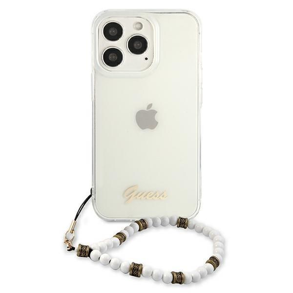 Aizmugurējais vāciņš Guess Guess GUHCP13LKPSWH iPhone 13 Pro / 13 6.1" Transparent Hardcase White Pearl