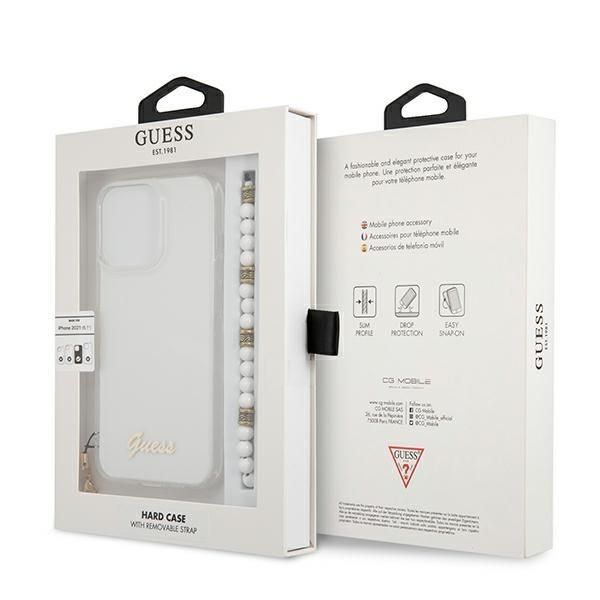 Aizmugurējais vāciņš Guess Guess GUHCP13LKPSWH iPhone 13 Pro / 13 6.1" Transparent Hardcase White Pearl