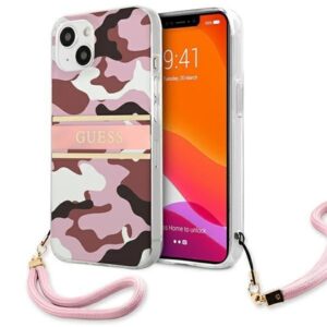 Aizmugurējais vāciņš Guess  Guess GUHCP13SKCABPI iPhone 13 mini 5.4" pink/pink hardcase Camo Strap Collection
