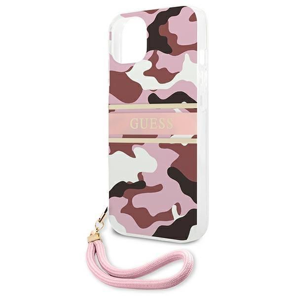 Aizmugurējais vāciņš Guess Guess GUHCP13SKCABPI iPhone 13 mini 5.4" pink/pink hardcase Camo Strap Collection