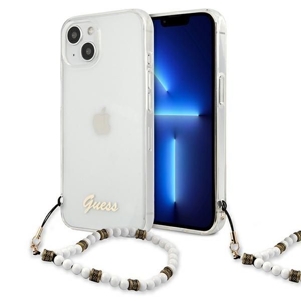 Aizmugurējais vāciņš Guess Guess GUHCP13SKPSWH iPhone 13 mini 5.4" Transparent hardcase White Pearl