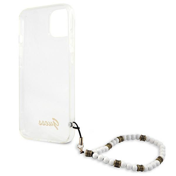 Aizmugurējais vāciņš Guess Guess GUHCP13SKPSWH iPhone 13 mini 5.4" Transparent hardcase White Pearl