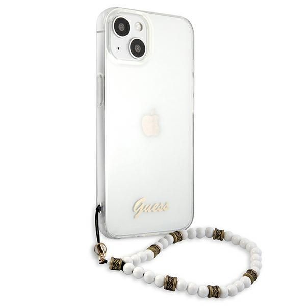 Aizmugurējais vāciņš Guess Guess GUHCP13SKPSWH iPhone 13 mini 5.4" Transparent hardcase White Pearl