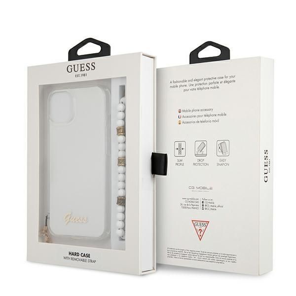 Aizmugurējais vāciņš Guess Guess GUHCP13SKPSWH iPhone 13 mini 5.4" Transparent hardcase White Pearl