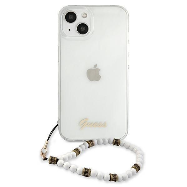 Aizmugurējais vāciņš Guess Guess GUHCP13SKPSWH iPhone 13 mini 5.4" Transparent hardcase White Pearl