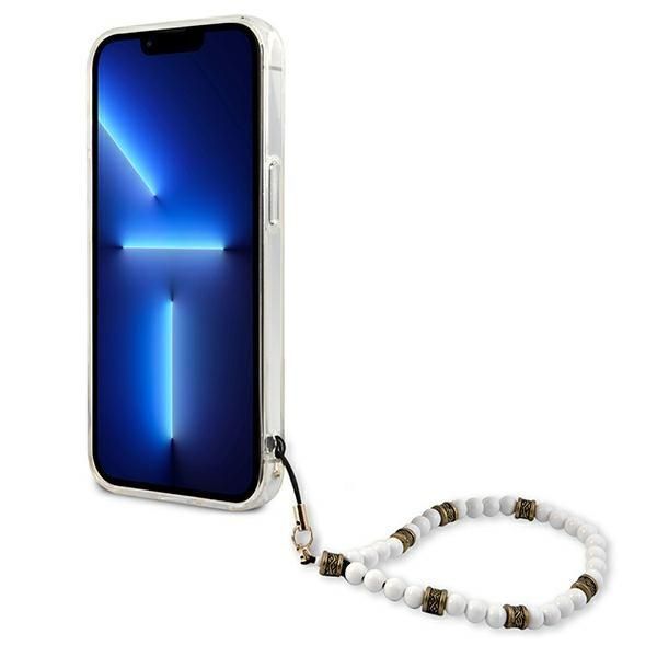 Aizmugurējais vāciņš Guess Guess GUHCP13SKPSWH iPhone 13 mini 5.4" Transparent hardcase White Pearl