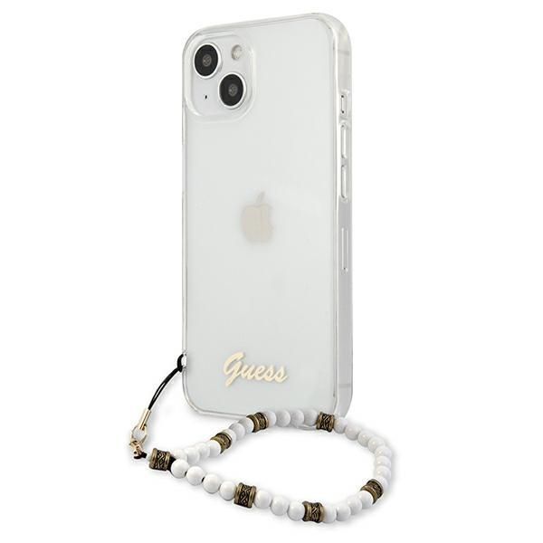 Aizmugurējais vāciņš Guess Guess GUHCP13SKPSWH iPhone 13 mini 5.4" Transparent hardcase White Pearl