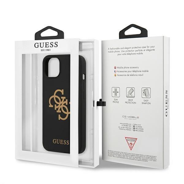 Tagakaaned Guess Guess GUHCP13SLS4GGBK iPhone 13 mini 5.4" black/black hard case Silicone 4G Logo