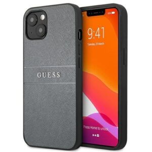 Aizmugurējais vāciņš Guess  Guess GUHCP13SPSASBGR iPhone 13 mini 5.4" grey/grey Saffiano Strap