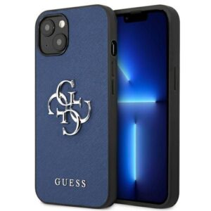 Aizmugurējais vāciņš Guess  Guess GUHCP13SSA4GSBL iPhone 13 mini 5.4" blue/blue hardcase Saffiano 4G Metal Logo