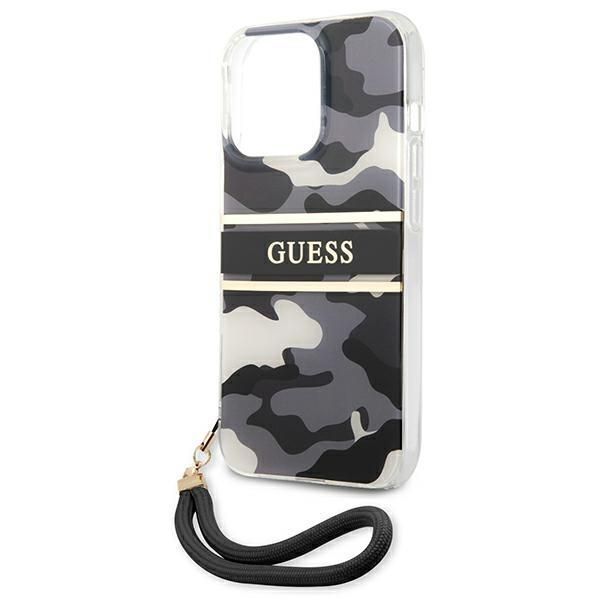Aizmugurējais vāciņš Guess Guess GUHCP13XKCABBK iPhone 13 Pro Max 6.7" black/black hardcase Camo Strap Collection