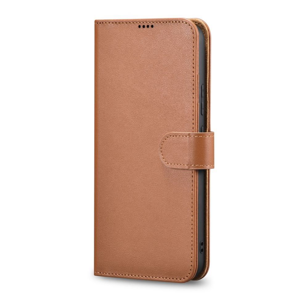 Tagakaaned iCarer iCarer Haitang Leather Wallet Case Leather Case for Samsung Galaxy S22 + (S22 Plus) Wallet Housing Cover Brown (AKSM05BN)