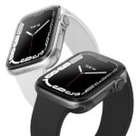 Back panel cover UNIQ  Uniq Glase case for Apple Watch 7 41mm 2 pcs - transparent and gray 
