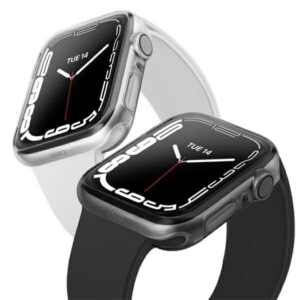 Nugarėlės dėklai UNIQ  Uniq Glase case for Apple Watch 7 41mm 2 pcs - transparent and gray 