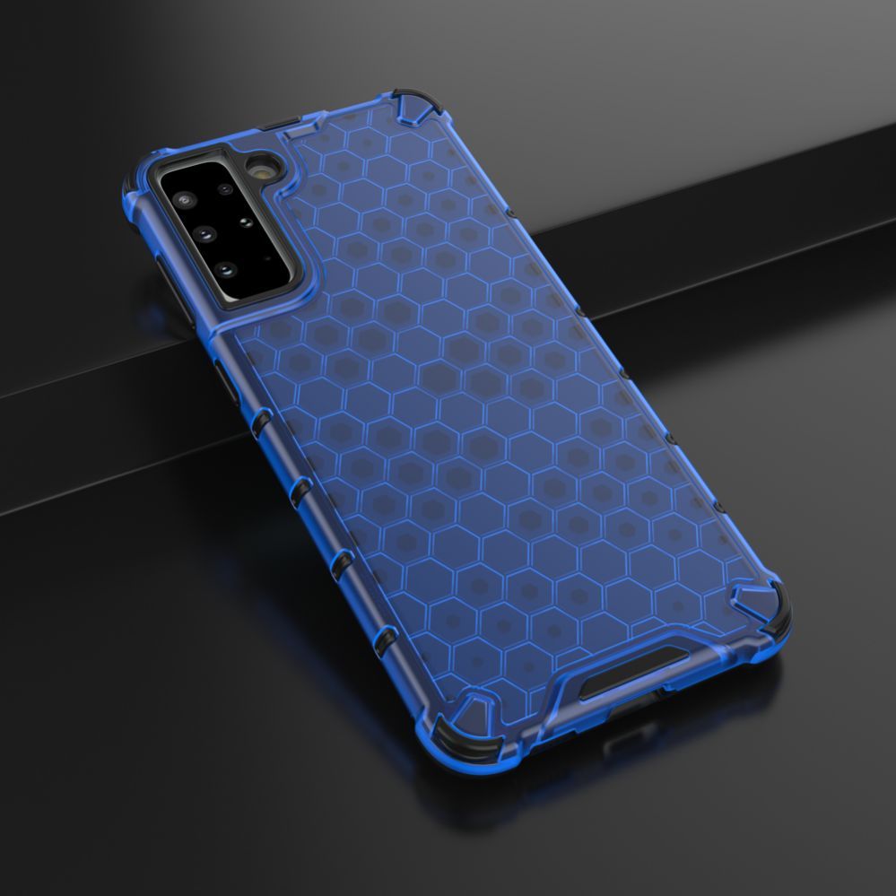 Aizmugurējais vāciņš Hurtel Honeycomb case armored cover with a gel frame for Samsung Galaxy S22 + (S22 Plus) blue