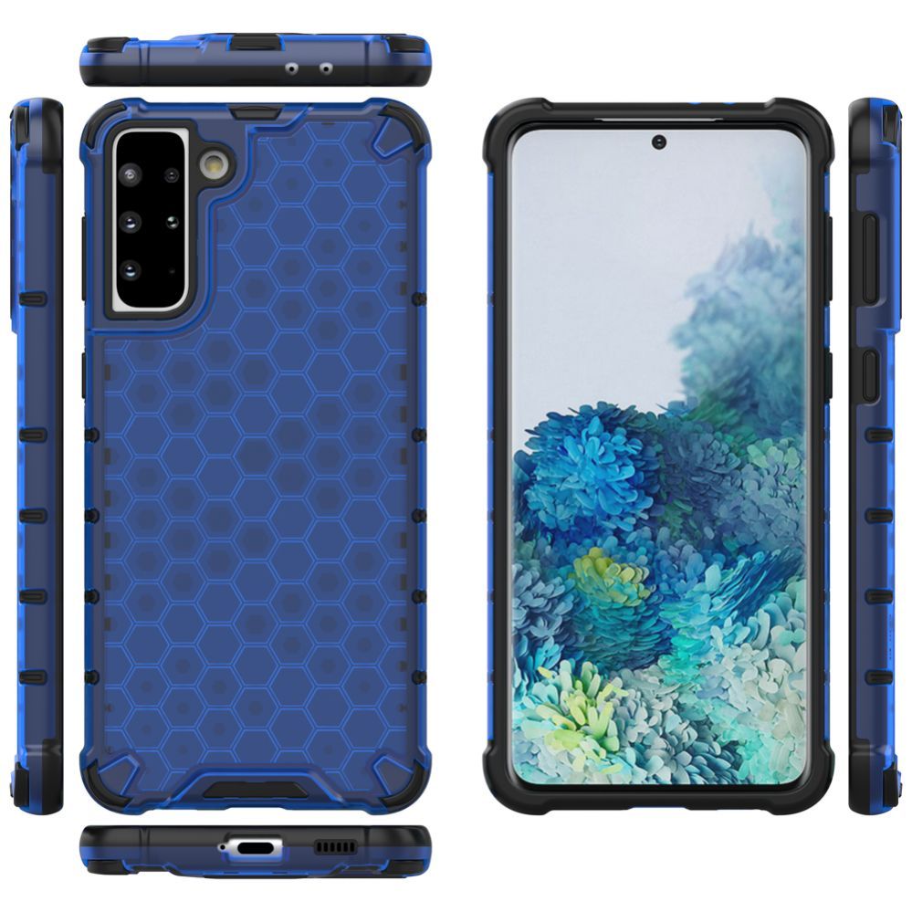Aizmugurējais vāciņš Hurtel Honeycomb case armored cover with a gel frame for Samsung Galaxy S22 + (S22 Plus) blue
