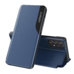 Back panel cover Hurtel  Eco Leather View Case elegant case with a flap and stand function for Samsung Galaxy A73 blue 