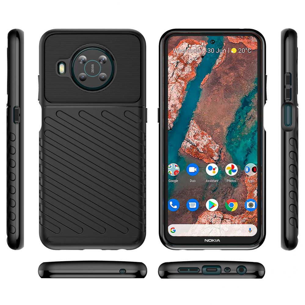 Nugarėlės dėklai Hurtel Thunder Case flexible armored cover for Nokia X100 black