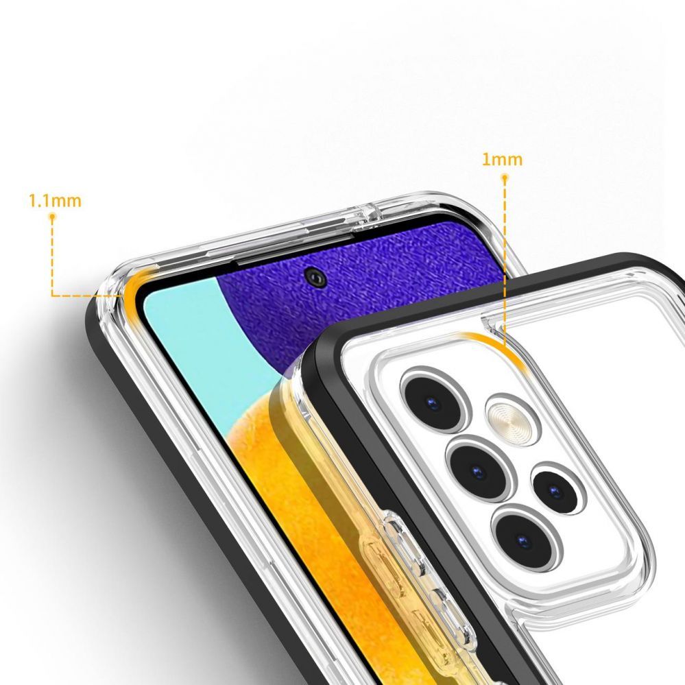 Back panel cover Hurtel Clear 3in1 Case for Samsung Galaxy A73 Frame Cover Gel Black