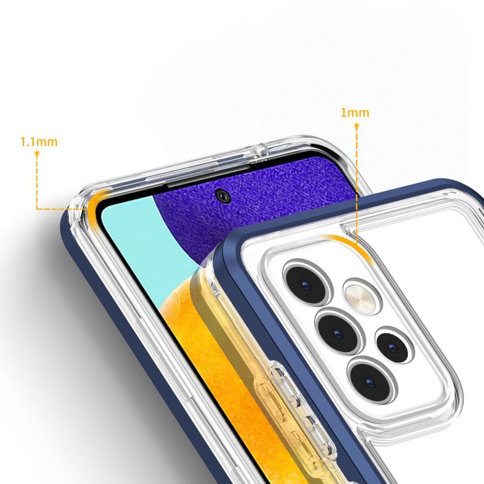 Back panel cover Hurtel Clear 3in1 Case for Samsung Galaxy A73 Frame Cover Gel Blue