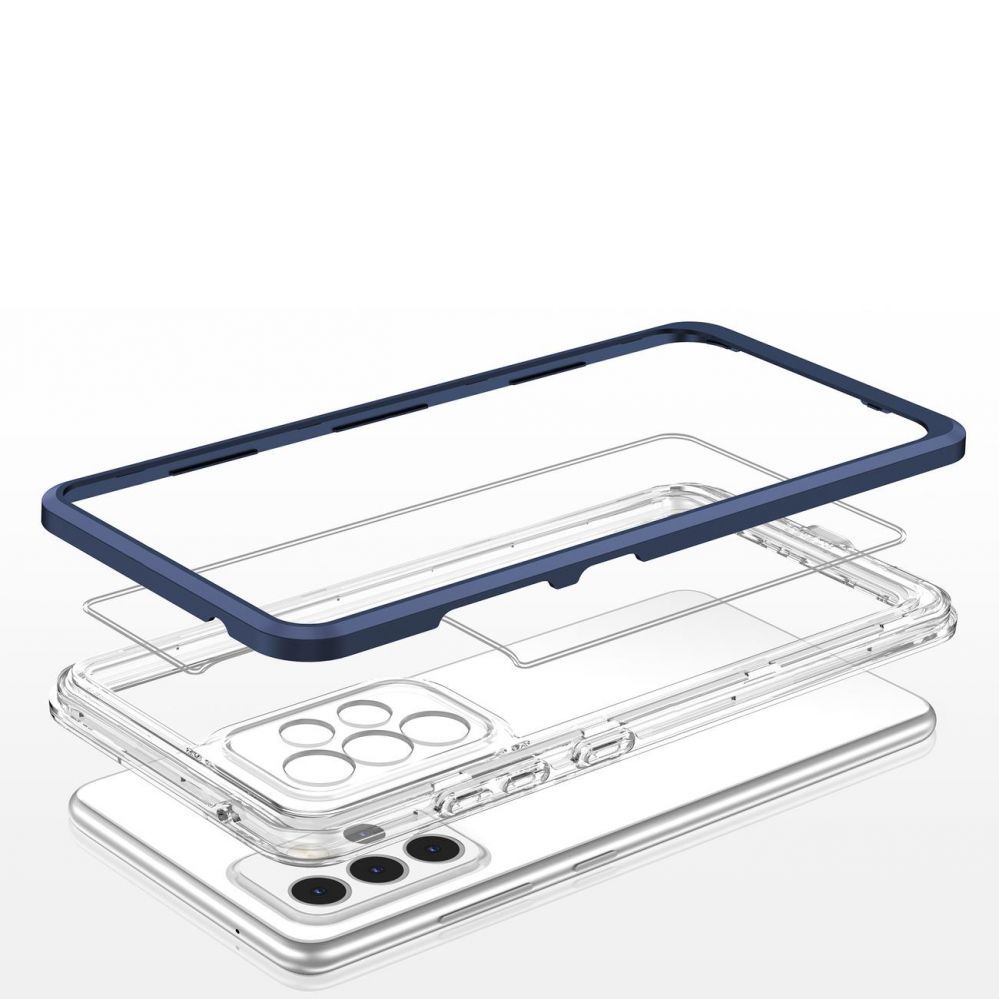 Back panel cover Hurtel Clear 3in1 Case for Samsung Galaxy A73 Frame Cover Gel Blue