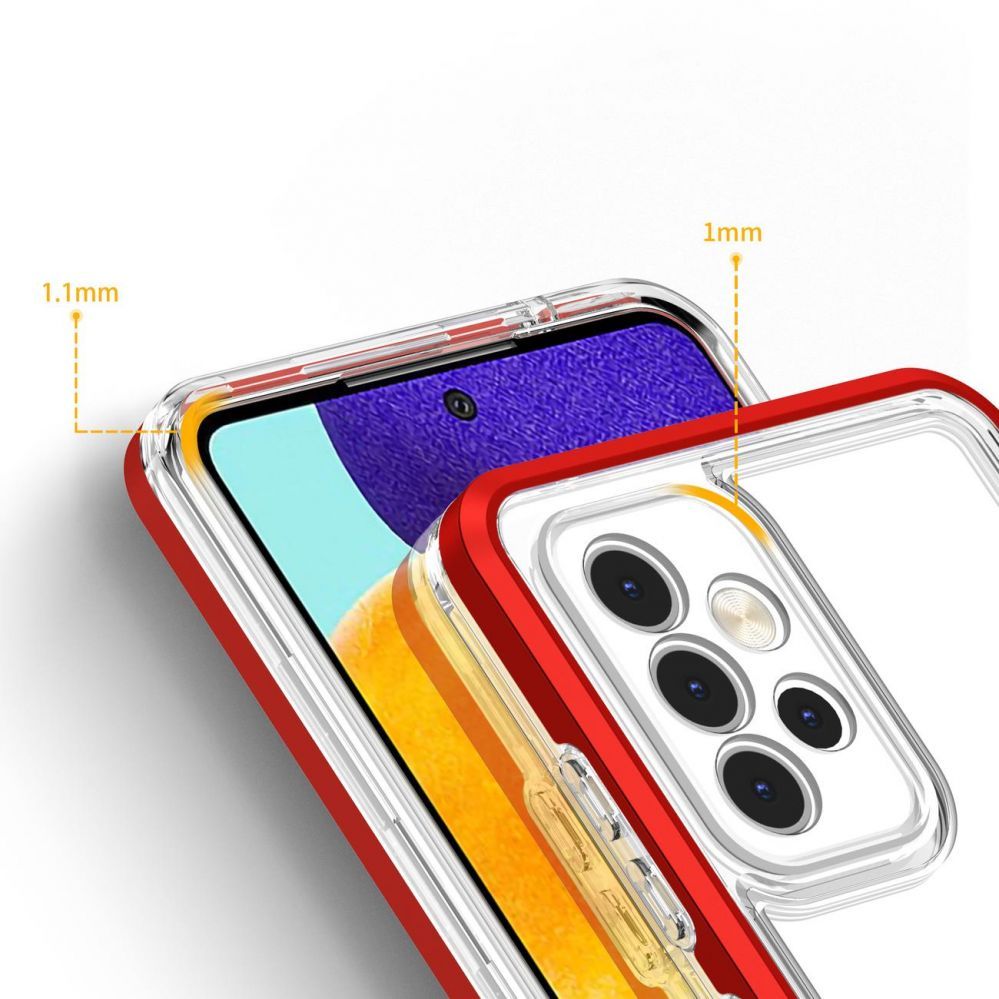 Back panel cover Hurtel Clear 3in1 Case for Samsung Galaxy A73 Frame Cover Gel Red