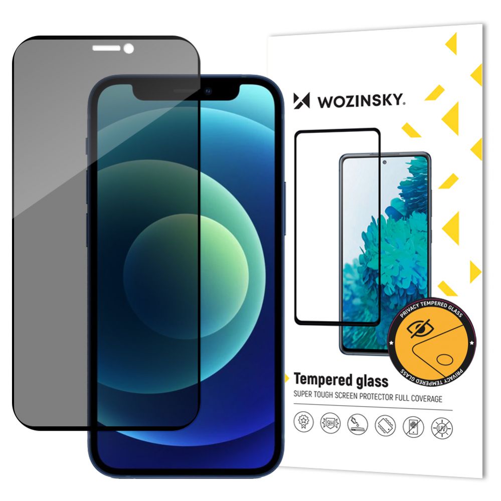 Kaitseklaasid Wozinsky - Wozinsky Privacy Glass Tempered Glass for iPhone 12 Pro / iPhone 12 with Anti Spy Privatizing Filter