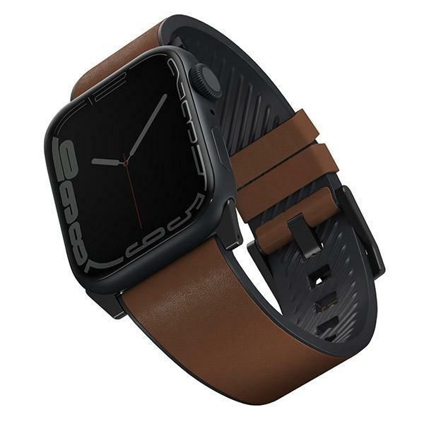 Back panel cover UNIQ Uniq Straden Leather Hybrid Strap for Apple Watch 1/2/3/4/5/6/7/8/SE/SE2/Ultra 42/44/45/49mm - brown