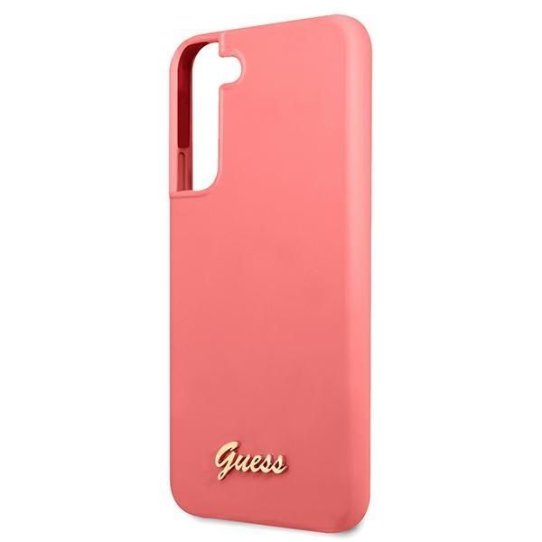 Tagakaaned Guess Guess GUHCS22MLSLMGFU S22+ S906 fuchsia/fuchsia hardcase Silicone Script Metal Logo