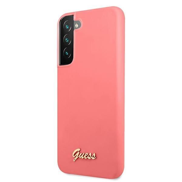 Tagakaaned Guess Guess GUHCS22MLSLMGFU S22+ S906 fuchsia/fuchsia hardcase Silicone Script Metal Logo