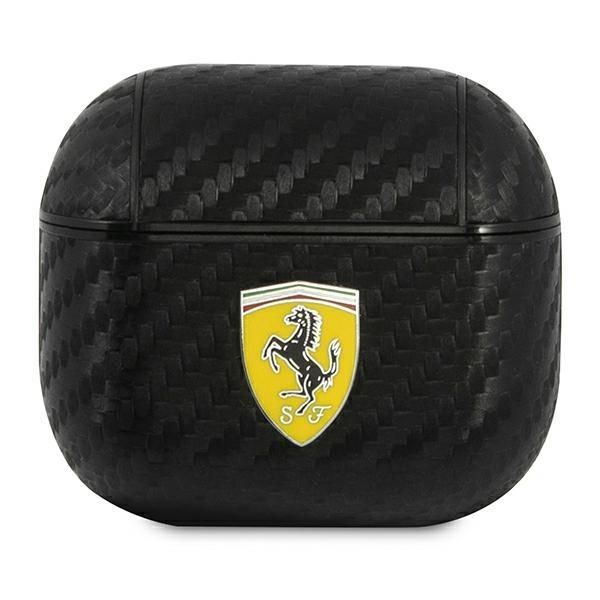 Back panel cover Ferrari Ferrari FESA3CABK AirPods 3 cover black/black On Track PU Carbon