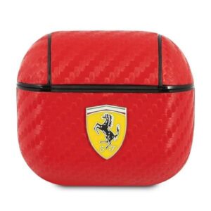 Aizmugurējais vāciņš Ferrari  Ferrari FESA3CARE AirPods 3 cover red/red On Track PU Carbon