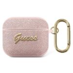 Aizmugurējais vāciņš Guess  Guess GUA3SASMP AirPods 3 cover pink/pink Saffiano Script Metal Collection 
