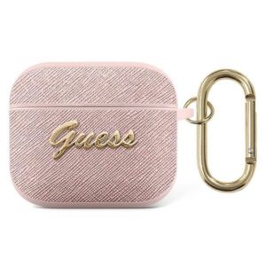 Aizmugurējais vāciņš Guess  Guess GUA3SASMP AirPods 3 cover pink/pink Saffiano Script Metal Collection 