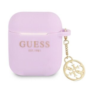 Aizmugurējais vāciņš Guess  Guess GUA2LSC4EU AirPods 1/2 cover purple/purple Silicone Charm 4G Collection