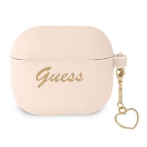 Aizmugurējais vāciņš Guess  Guess GUA3LSCHSP AirPods 3 cover pink/pink Silicone Charm Heart Collection