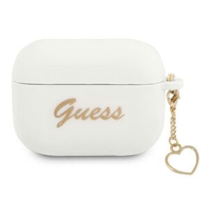 Aizmugurējais vāciņš Guess  Guess GUAPLSCHSH AirPods Pro cover white/white Silicone Charm Heart Collection