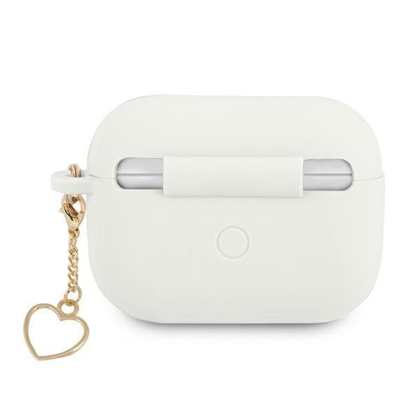 Back panel cover Guess Guess GUAPLSCHSH AirPods Pro cover white/white Silicone Charm Heart Collection