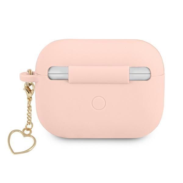 Back panel cover Guess Guess GUAPLSCHSP AirPods Pro cover pink/pink Silicone Charm Heart Collection