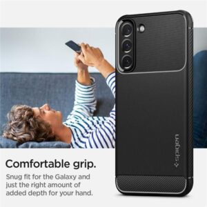 Back panel cover Spigen  Spigen Rugged Armor Case for Samsung Galaxy S22 - Matte Black 