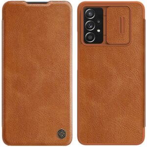 Aizmugurējais vāciņš Nillkin  Nillkin Qin leather holster case for Samsung Galaxy A73 brown