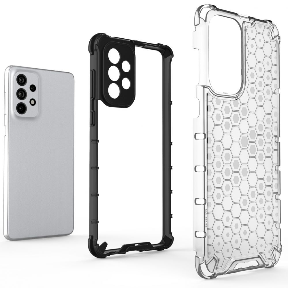 Aizmugurējais vāciņš Hurtel Honeycomb case armored cover with a gel frame for Samsung Galaxy A73 black