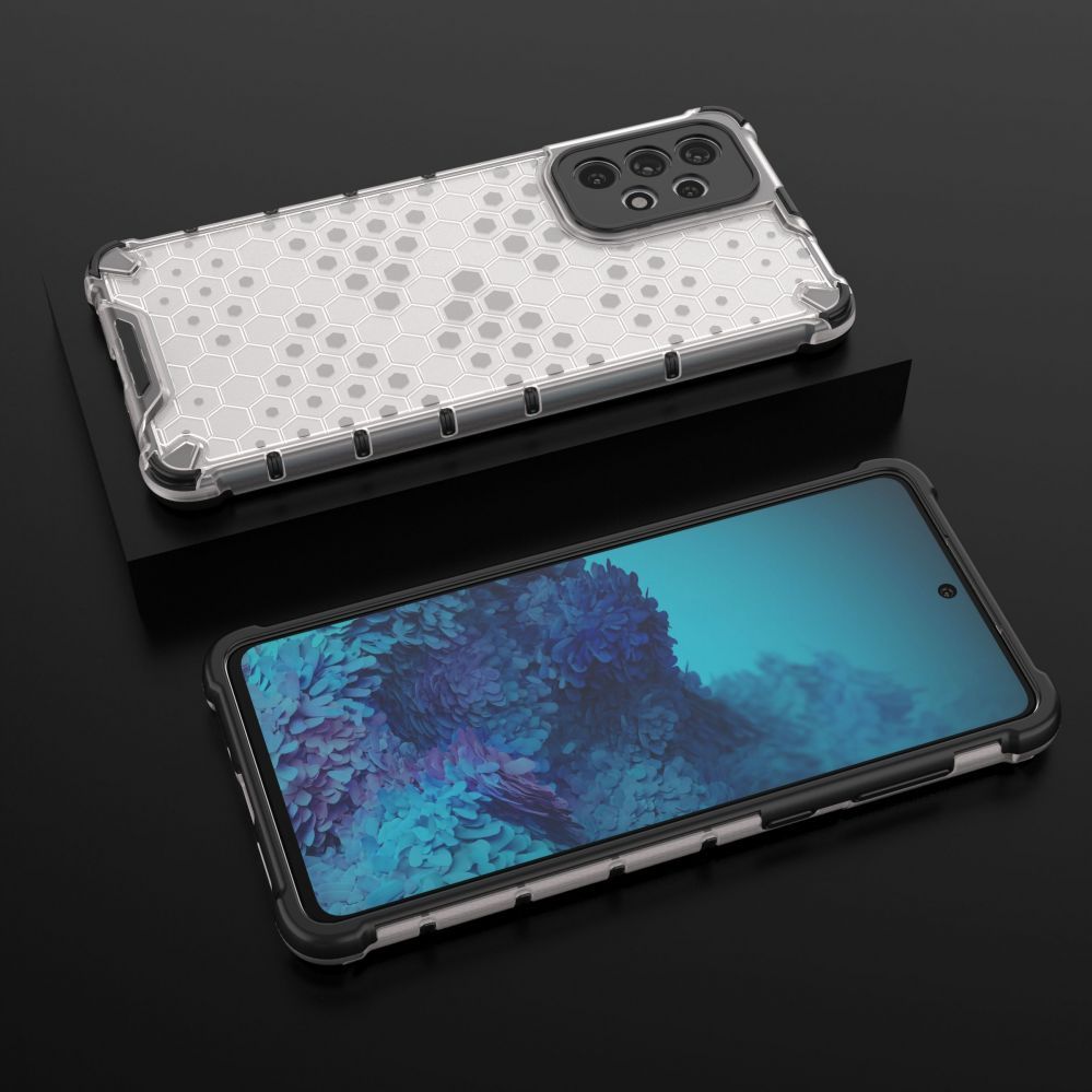 Aizmugurējais vāciņš Hurtel Honeycomb case armored cover with a gel frame for Samsung Galaxy A73 transparent
