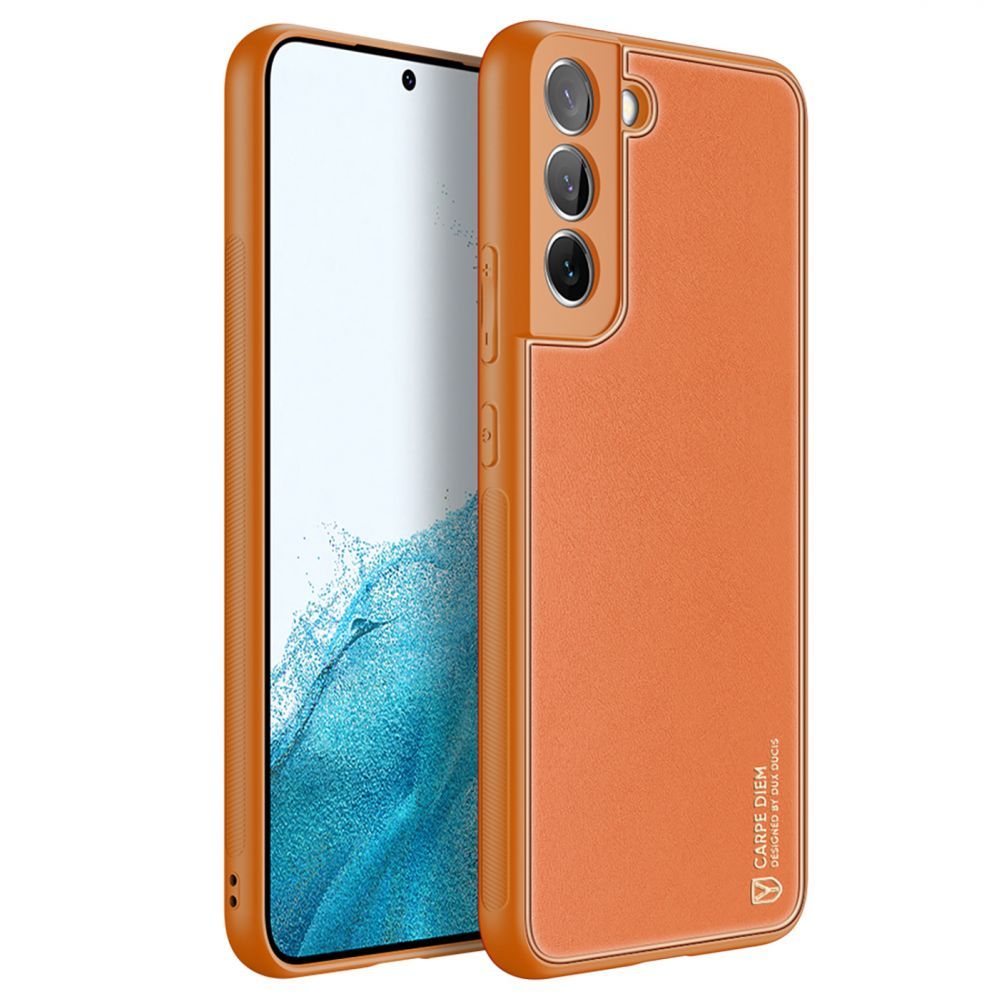 Tagakaaned Dux Ducis Dux Ducis Yolo elegant cover made of ecological leather for Samsung Galaxy S22 + (S22 Plus) orange